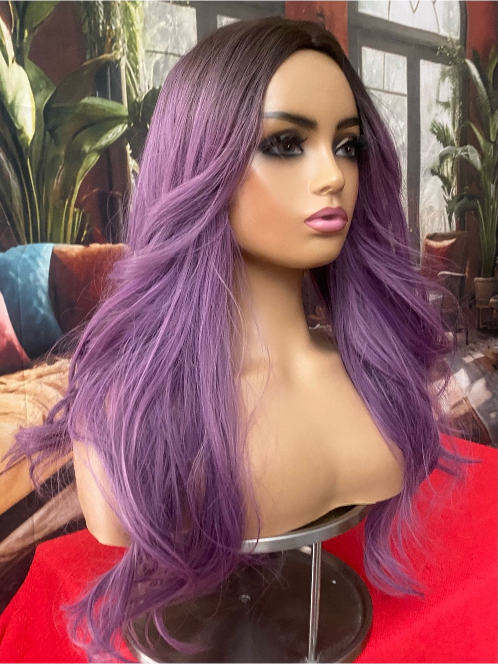 CLEARANCE Purple Long rooted Wig